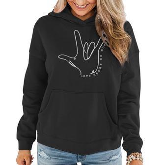 Love Need No Word Asl Autism Awareness Sped Teacher Women Women Hoodie Graphic Print Hooded Sweatshirt - Thegiftio UK