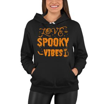 Love Spooky Vibes Easy Halloween Costume Halloween Outfit Women Hoodie - Seseable