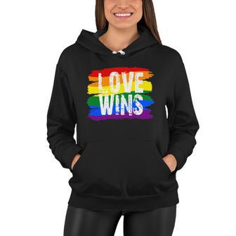 Love Wins Lgbtq Pride Flag Women Hoodie - Monsterry