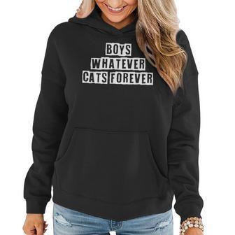 Lovely Funny Cool Sarcastic Boys Whatever Cats Forever Women Hoodie - Thegiftio UK