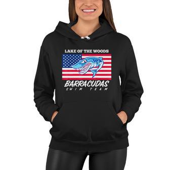 Low Barracudas Swim Team Patriotic Women Hoodie - Monsterry UK