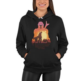 Mando Sunset Illustration Cool Graphic Tshirt Women Hoodie - Monsterry AU