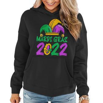 Mardi Gras T Mardi Gras 2022 Beads Mask Feathers V3 Women Hoodie Graphic Print Hooded Sweatshirt - Thegiftio