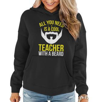 Math Teacher With A Beard Grade School Bearded Teacher Women Hoodie - Thegiftio UK