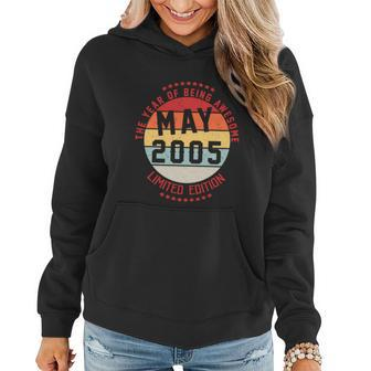May 2005 Birthday The Year Of Being Awesome Gift Graphic Design Printed Casual Daily Basic Women Hoodie - Thegiftio UK