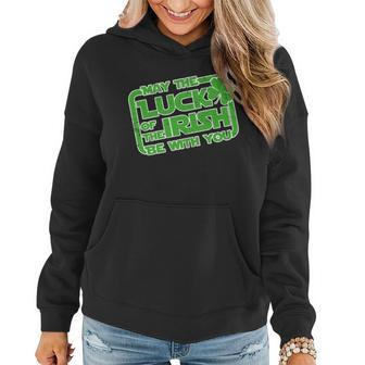 May The Luck Of The Irish Be With You Graphic Design Printed Casual Daily Basic Women Hoodie - Thegiftio UK