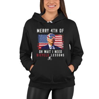 Merry 4Th Of July Biden Bike Bicycle Falls Off Funny V4 Women Hoodie - Monsterry DE