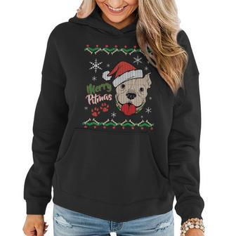 Merry Pitmas Ugly Christmas Sweater T-Shirt Graphic Design Printed Casual Daily Basic Women Hoodie - Thegiftio UK
