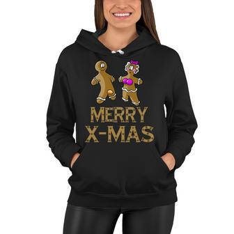 Merry X-Mas Funny Gingerbread Couple Tshirt Women Hoodie - Monsterry CA