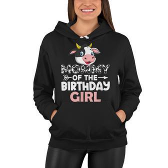 Mommy Of The Birthday Girl Cows Farm Cow Mom Women Hoodie - Seseable