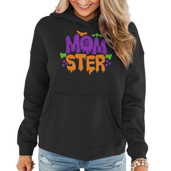 Momster Halloween Design Funny Mom Halloween Tee Momster Sweatshirt Women Hoodie Graphic Print Hooded Sweatshirt - Thegiftio