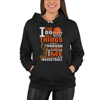 Motivational Basketball Christianity Quote Christian Basketball Bible Verse Women Hoodie - Monsterry