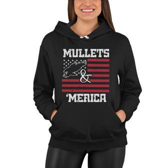 Mullets And Merica Eagle American Flag Fourth 4Th Of July Great Gift Women Hoodie - Monsterry
