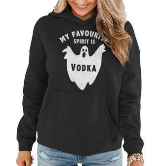 My Favorite Spirit Is Vodka Funny Halloween Vodka Drinker Women Hoodie Graphic Print Hooded Sweatshirt - Thegiftio UK