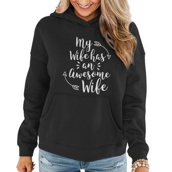My Wife Has An Awesome Wife Matching Lesbian Couple Gift Graphic Design Printed Casual Daily Basic Women Hoodie - Thegiftio UK
