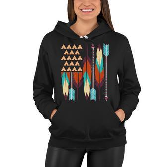 Native American Flag Feathers And Arrows Women Hoodie - Monsterry CA
