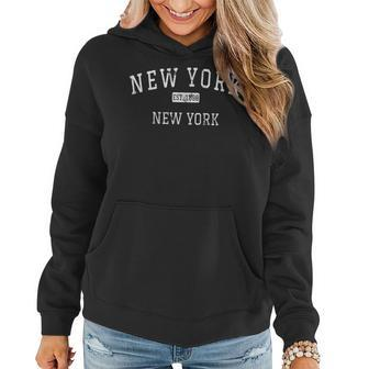 New York New York Ny Vintage Women Hoodie Graphic Print Hooded Sweatshirt - Thegiftio UK