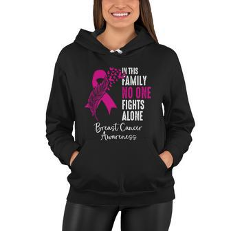 No One Fights Alone Breast Cancer Awareness Meaningful Gift Women Hoodie - Monsterry AU