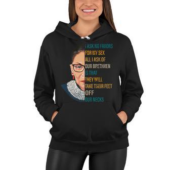 Notorious Rbg Ask No Favors Quote Tshirt Women Hoodie - Monsterry UK