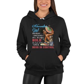 November Girl Scorpio Birthday Gift Melanin Afro Queen Women V2 Women Hoodie | Seseable UK