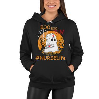 Nurse Life Boo Boo Crew Nurse Ghost Halloween October Women Hoodie - Seseable