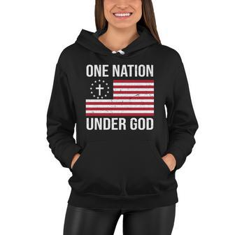 One Nation Under God American Christian Flag Women Hoodie - Monsterry AU