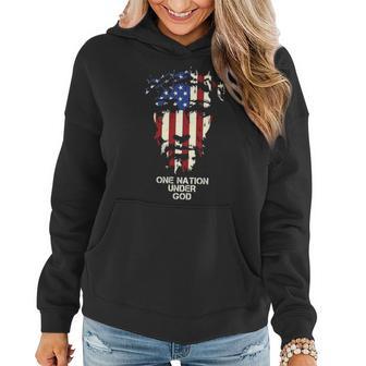 One Nation Under God American Flag Day S Women Hoodie - Thegiftio UK