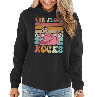 Our Flock Rocks Flamingo Matching Family Vacation V2 Women Hoodie Graphic Print Hooded Sweatshirt - Thegiftio UK