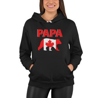 Papa Bear Funny Canadian Flag Dad Fathers Day Women Hoodie - Monsterry DE