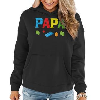 Papa Master Builder Building Bricks Blocks Family Set Parent Women Hoodie Graphic Print Hooded Sweatshirt - Thegiftio UK