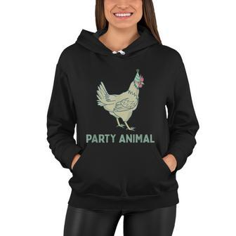 Party Animal Chicken Birthday Chicken Birthday Women Hoodie - Monsterry