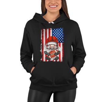 Patriotic Football Gramps American Flag With Funny Gnome Gift Women Hoodie - Monsterry