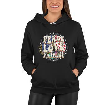 Peace Love Patriotic 4Th Of July Usa Flag Women Hoodie - Monsterry AU