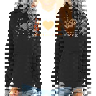 Peace Love Pumpkin Spice Fall Autumn Plaid Drinks Halloween  Women Hoodie