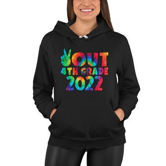 Peace Out 4Th Grade 2022 Tie Dye Happy Last Day Of School Funny Gift Women Hoodie - Monsterry