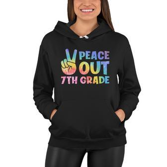 Peace Out 7Th Grade 2022 Graduate Happy Last Day Of School Great Gift Women Hoodie - Monsterry AU