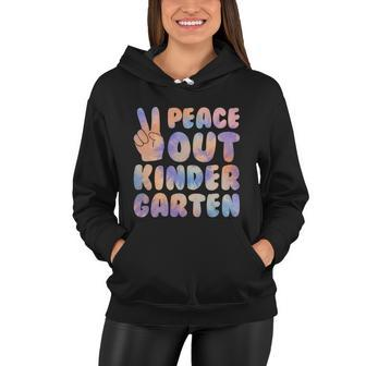 Peace Out Kindergarten Grade 2022 Happy Last Day Of School Cool Gift Women Hoodie - Monsterry