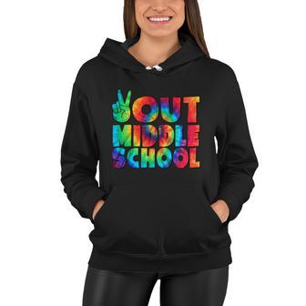 Peace Out Middle School Graduation Happy Last Day Of School Gift Women Hoodie - Monsterry UK