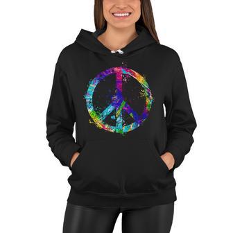 Peace Sign Paint Splatter Tshirt Women Hoodie - Monsterry