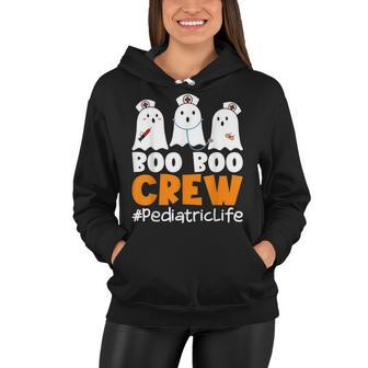 Pediatric Life Boo Boo Crew Nurse Ghost Halloween Costume Women Hoodie - Seseable