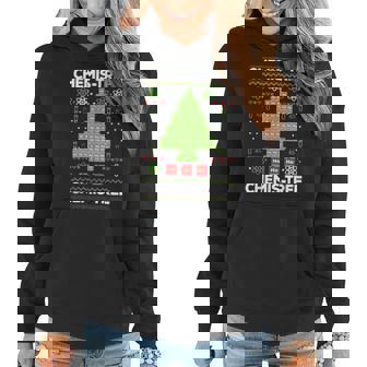 Periodic Table Tree Oh Chemistree Fun Chemistry Teacher Xmas V2 Women Hoodie Graphic Print Hooded Sweatshirt - Thegiftio