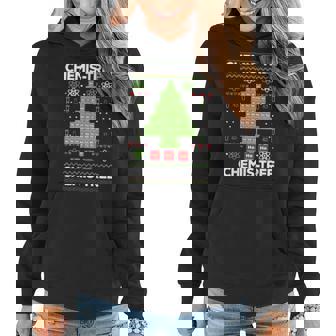 Periodic Table Tree Oh Chemistree Fun Chemistry Teacher Xmas Women Hoodie Graphic Print Hooded Sweatshirt - Thegiftio