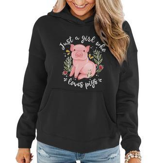 Pig Funny Gift Just Girl Who Loves Pigs Pig Lovers Gift Graphic Design Printed Casual Daily Basic Women Hoodie - Thegiftio UK