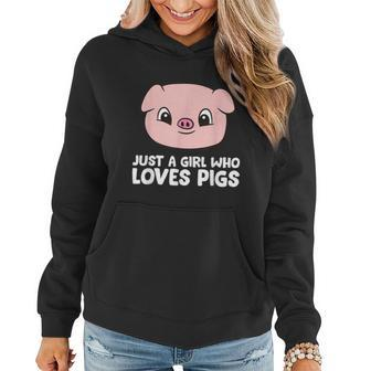 Pigs Farmer Girl Just A Girl Who Loves Pigs Graphic Design Printed Casual Daily Basic Women Hoodie - Thegiftio UK