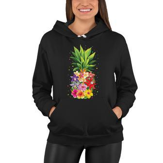 Pineapple Flowers Aloha Hawaii Vintage Hawaiian Floral Women Women Hoodie - Monsterry UK