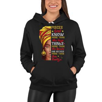 Pisces Girl Queen Melanin Afro Queen Black Zodiac Birthday Women Hoodie - Seseable