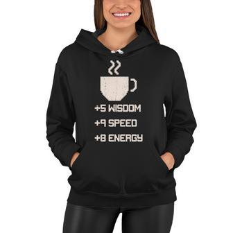 Pixel Coffee Power Up Wisdom Speed Energy Tshirt Women Hoodie - Monsterry AU