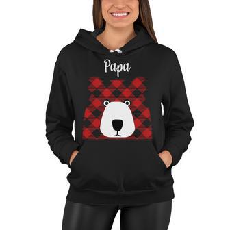 Plaid Pattern Papa Bear Women Hoodie - Monsterry DE