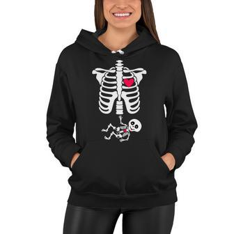 Pregnant Skeleton Ribcage With Baby Costume Women Hoodie - Monsterry AU