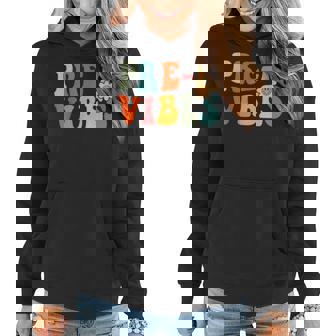 Prek Vibes Preschool Teacher Women Bach To School Women Hoodie Graphic Print Hooded Sweatshirt - Thegiftio